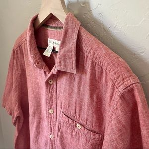 Territory Ahead Linen Shirt, Men’s Casual Button Up Shirt Size L Washed Red